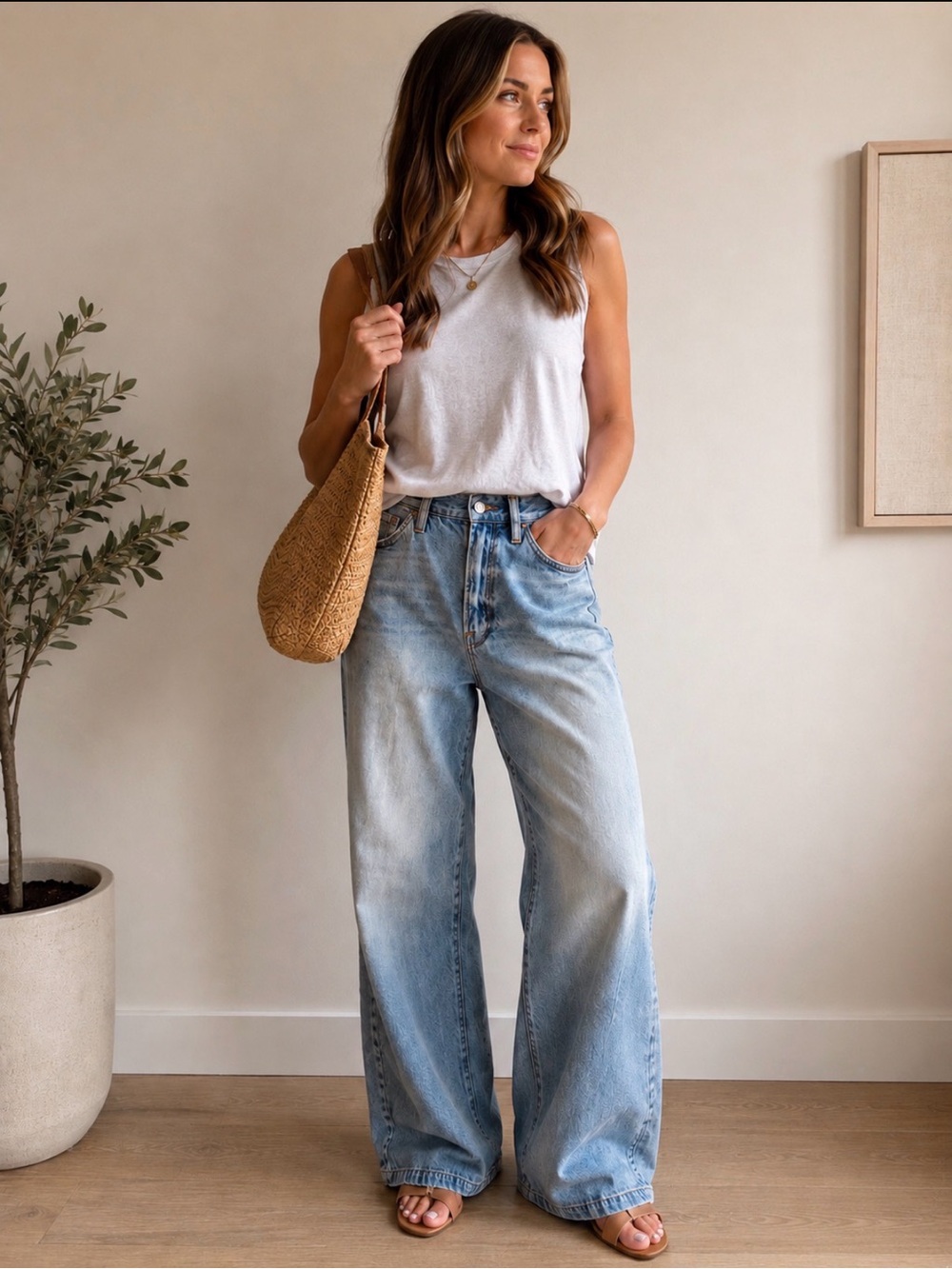 Frame Denim Wide-Leg Jeans Size 28 - Picture 2 of 9